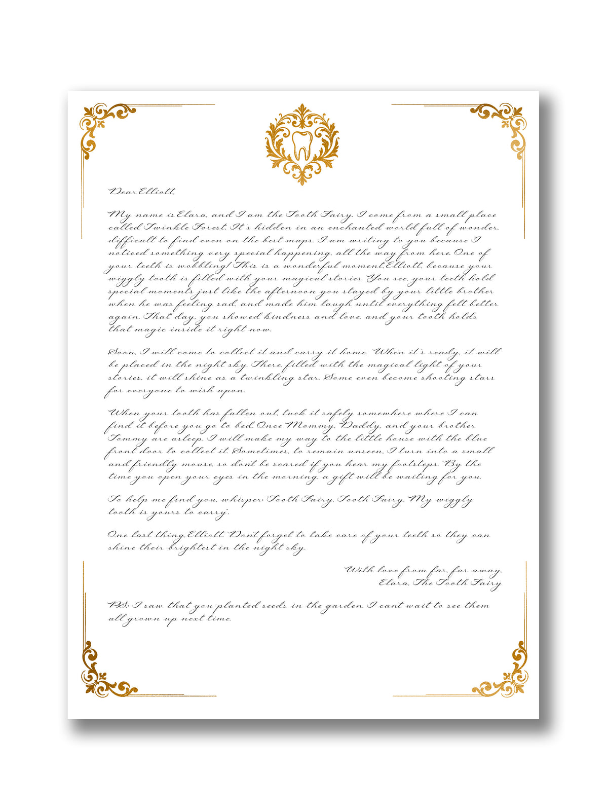 Tooth Fairy Letter: The First Letter